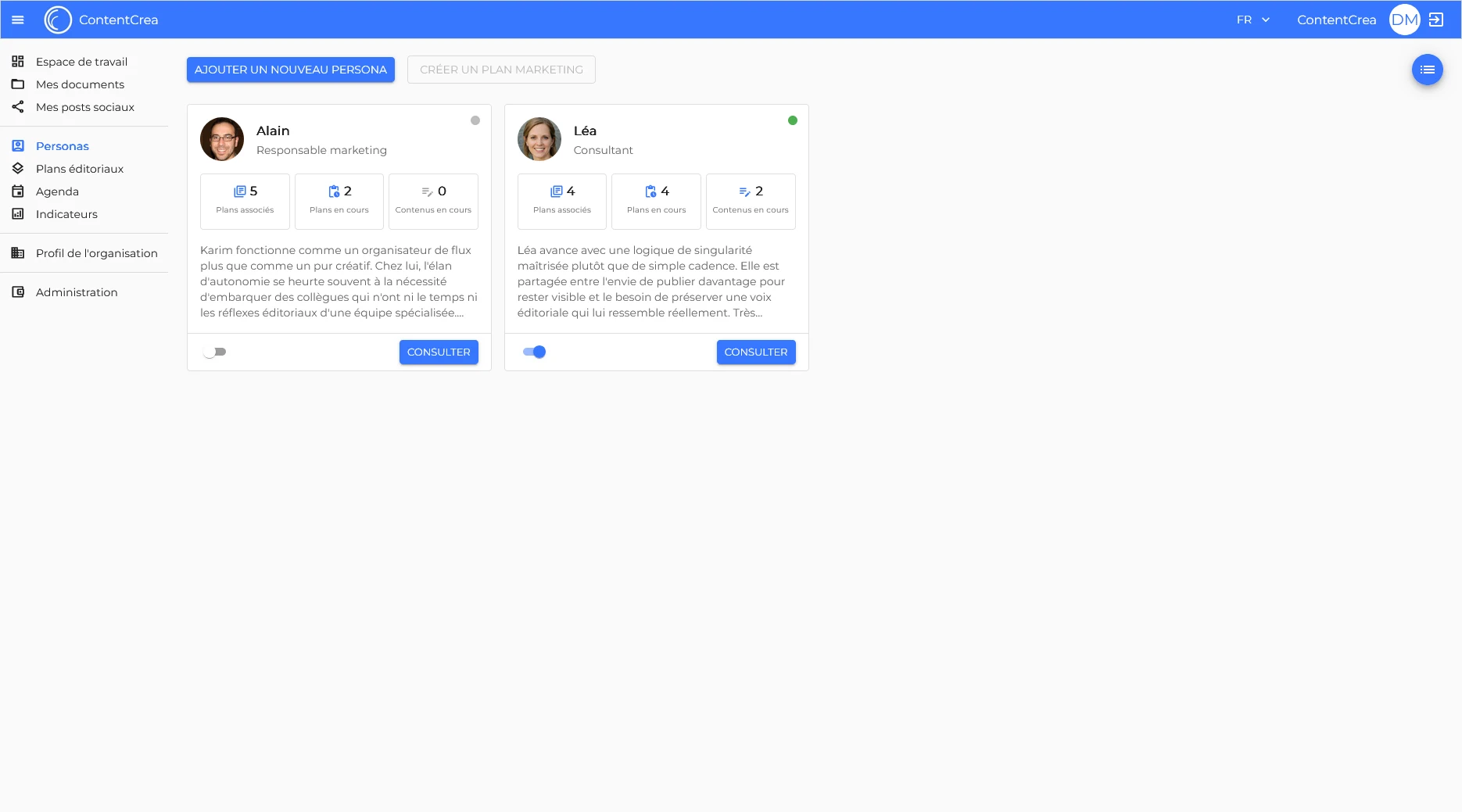 contentcrea persona cards